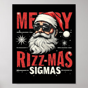 Merry Rizz Mas Sigmas - Cooler Santa Face Gen Alph Poster