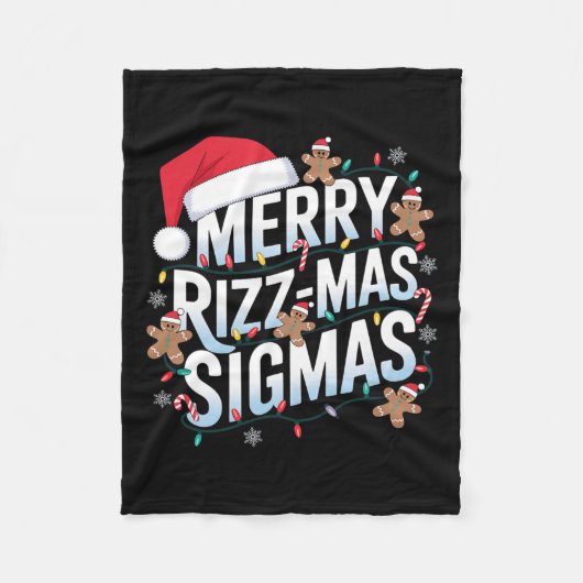 Merry Rizz Mas Sigmas Funny Alpha Christmas Santa Fleecedecke (Vorderseite)
