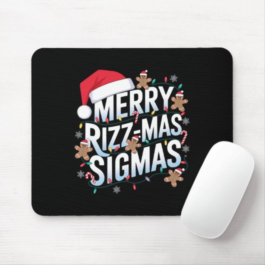 Merry Rizz Mas Sigmas Funny Alpha Christmas Santa Mousepad (Mit Mouse)