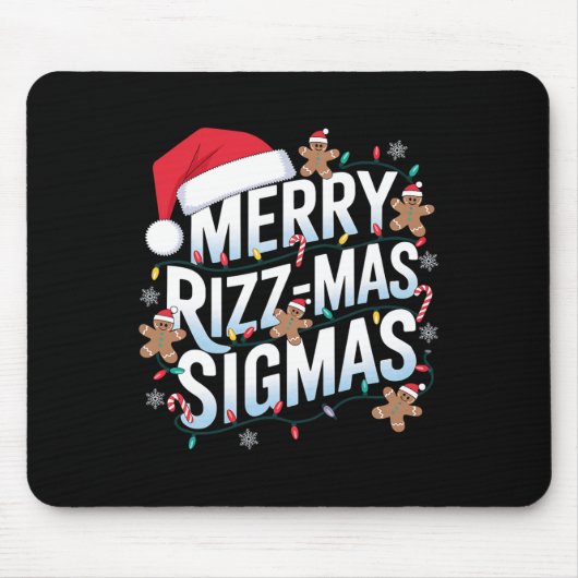 Merry Rizz Mas Sigmas Funny Alpha Christmas Santa Mousepad (Vorne)