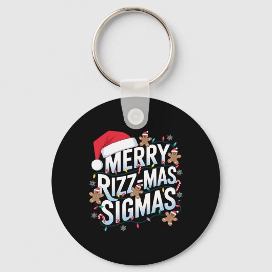 Merry Rizz Mas Sigmas Funny Alpha Christmas Santa Schlüsselanhänger (Vorderseite)