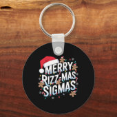 Merry Rizz Mas Sigmas Funny Alpha Christmas Santa Schlüsselanhänger (Vorderseite)