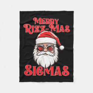Merry Rizz Mas Sigmas Funny Gen- Alpha X-mas Santa Fleecedecke