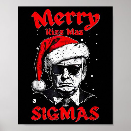 Merry Rizz Mas Sigmas Funny Gen Alpha X-mas Santa Poster (Vorne)