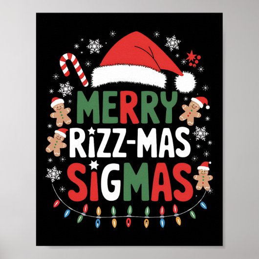 Merry Rizz Mas Sigmas Funny Gen Alpha X-mas Santa Poster (Vorne)