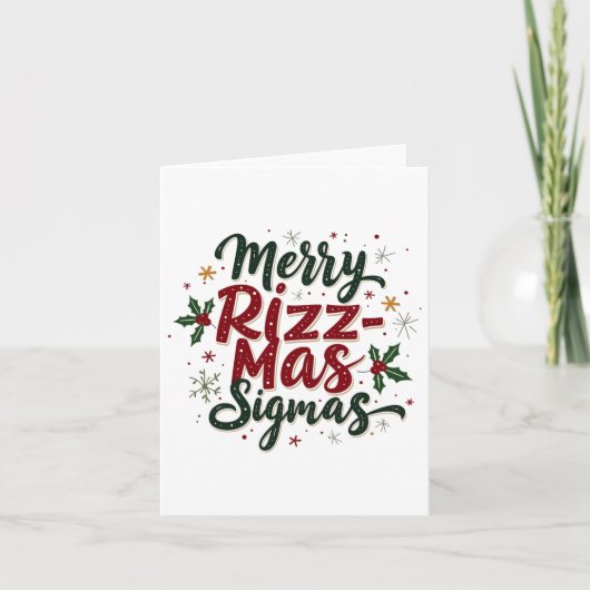 Merry Rizz Mas Sigmas Funny Gen Alpha Xmas Santa C Karte (Vorderseite)