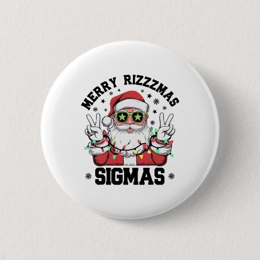 Merry Rizz Mas Sigmas Funny Weihnachten Button (Vorderseite)