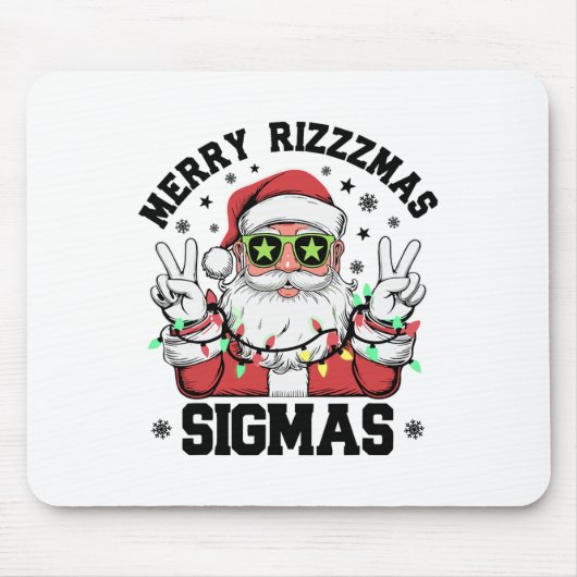 Merry Rizz Mas Sigmas Funny Weihnachten Mousepad (Vorne)