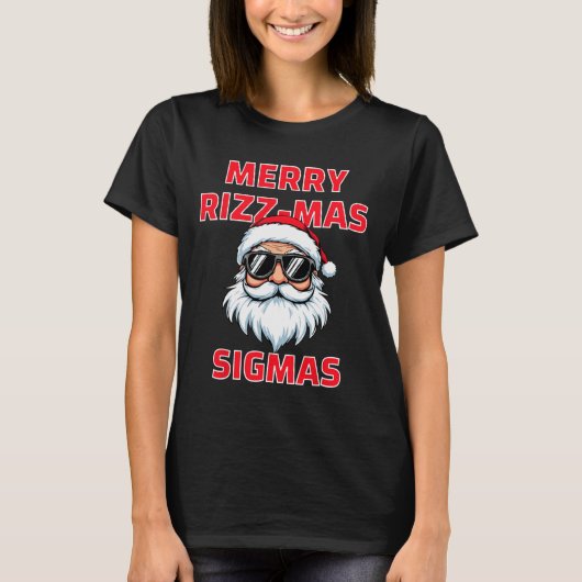 Merry Rizz Mas Sigmas Funny Weihnachten T-Shirt (Vorderseite)