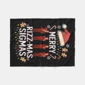 Merry Rizz Mas Sigmas Gen Alpha Trump Christmas Pj Fleecedecke (Vorderseite (Horizontal))