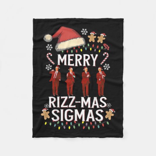 Merry Rizz Mas Sigmas Gen Alpha Trump Christmas Pj Fleecedecke (Vorderseite)