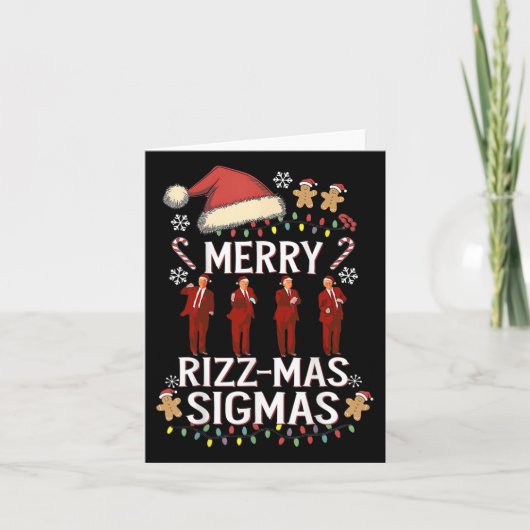 Merry Rizz Mas Sigmas Gen Alpha Trump Christmas Pj Karte (Vorderseite)