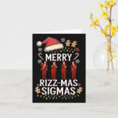 Merry Rizz Mas Sigmas Gen Alpha Trump Christmas Pj Karte (Gelbe Blume)