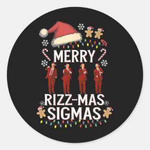 Merry Rizz Mas Sigmas Gen Alpha Trump Christmas Pj Runder Aufkleber