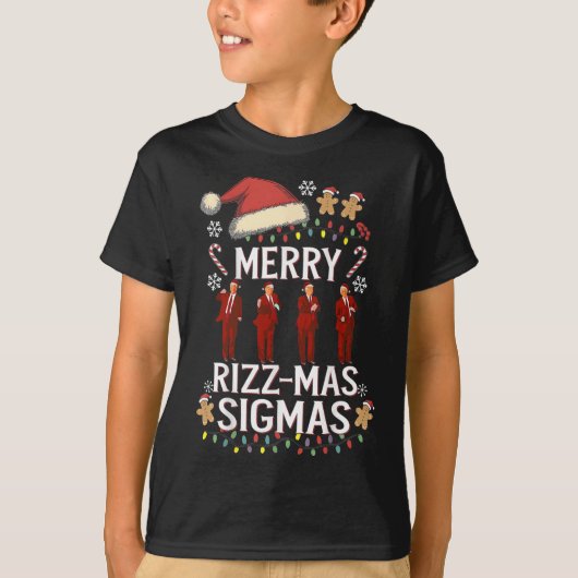 Merry Rizz Mas Sigmas Gen Alpha Trump Christmas Pj T-Shirt (Vorderseite)