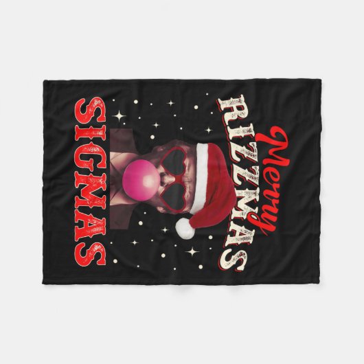 Merry Rizz Mas Sigmas Gen Alpha Trump Santa Christ Fleecedecke (Vorderseite (Horizontal))