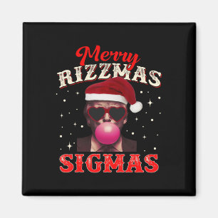 Merry Rizz Mas Sigmas Gen Alpha Trump Santa Christ Magnet
