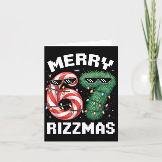 Merry Rizzmas 67 Candy Cane Tree Sungles Funny  Karte (Vorderseite)