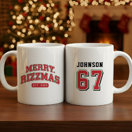 Merry Rizzmas Athletic Sports Jersey Christmas Kaffeetasse