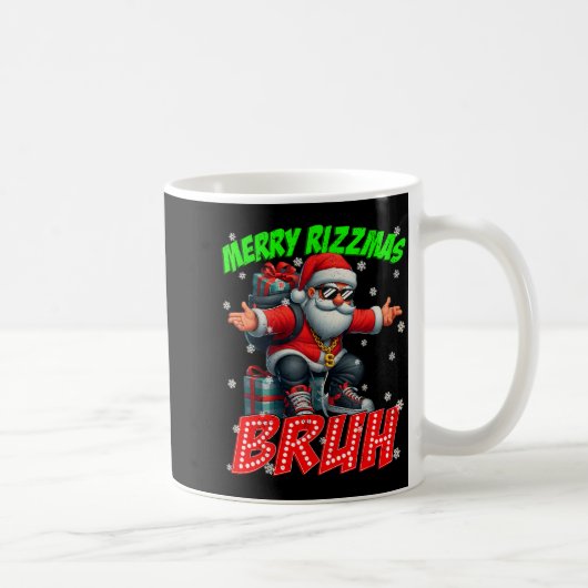 Merry Rizzmas Bruh Graphic Santa Pjs Christmas Xma Kaffeetasse (Rechts)