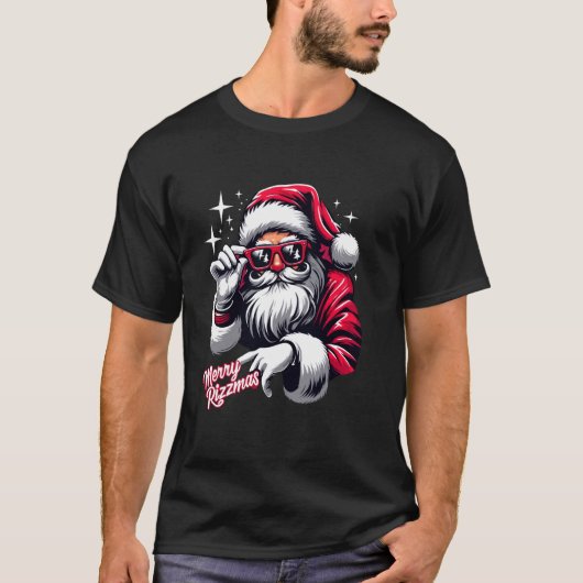 Merry Rizzmas Funny Christmas Rizz Santa Claus Hot T-Shirt (Vorderseite)