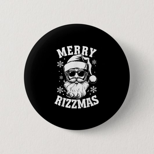 Merry Rizzmas Funny Christmas Santa Claus Happy Ch Button (Vorderseite)