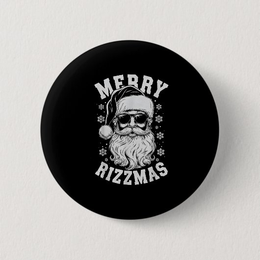 Merry Rizzmas Funny Christmas Santa Claus Happy Ch Button (Vorderseite)