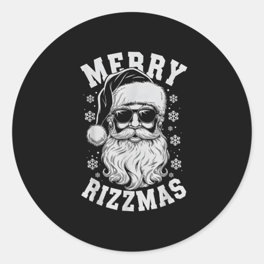 Merry Rizzmas Funny Christmas Santa Claus Happy Ch Runder Aufkleber (Vorderseite)