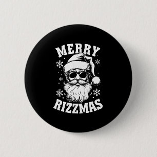 Merry Rizzmas Funny Christmas Weihnachtsmann Happy Button