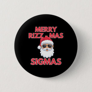 Merry Rizzmas Kids Teens School Funny Christmas Sa Button