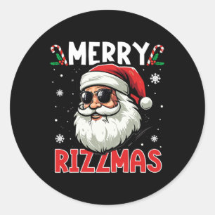 Merry Rizzmas Kids Teens School Funny Christmas Sa Runder Aufkleber
