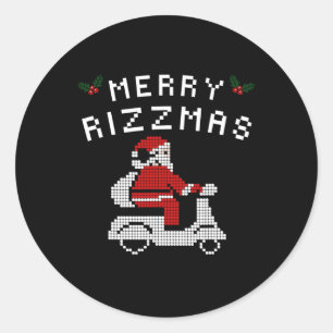 Merry Rizzmas Kids Teens School Funny Christmas Sa Runder Aufkleber