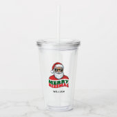Merry Rizzmas Retro Santa Claus Funny Christmas Acryltrinkbecher (Vorderseite)