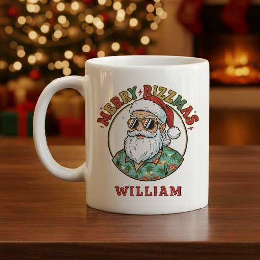 Merry Rizzmas Santa Claus in Sunglasses Funny Xmas Kaffeetasse