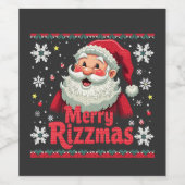 Merry Rizzmas Santa Rizz Funny Christmas Rizzler Weinetikett (Einzelnes Label)