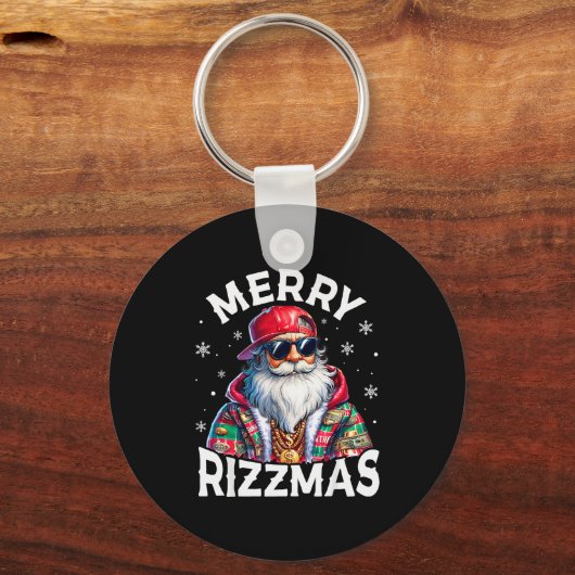 Merry Rizzmas Santa Sungles Pajamas Holiday Christ Schlüsselanhänger (Vorderseite)