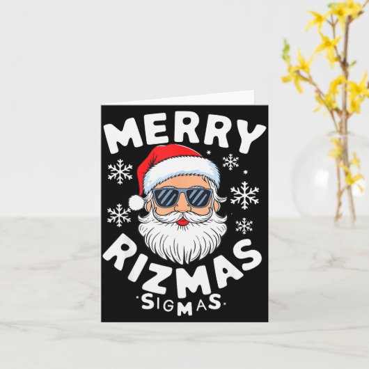 Merry Rizzmas Sigmas Funny Christmas Pajamas Rizzl Karte (Gelbe Blume)