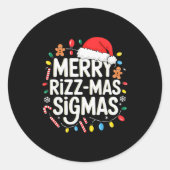 Merry Rizzmas Sigmas Funny Christmas Pajamas Rizzl Runder Aufkleber (Vorderseite)