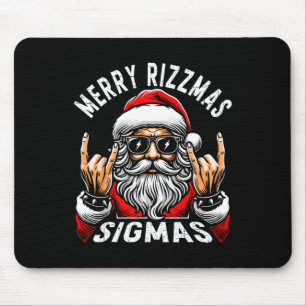 Merry Rizzmas Sigmas Funny Christmas Rizz Santa Te Mousepad