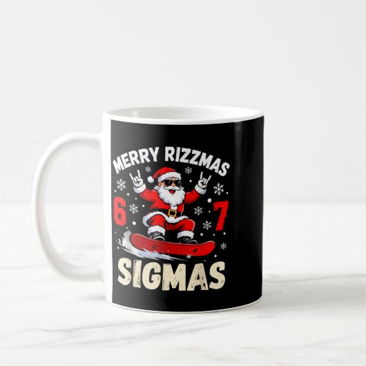Merry Rizzmas Sigmas Santa 67 Six Seven  Kaffeetasse (Links)