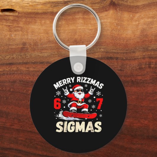 Merry Rizzmas Sigmas Santa 67 Six Seven  Schlüsselanhänger (Vorderseite)