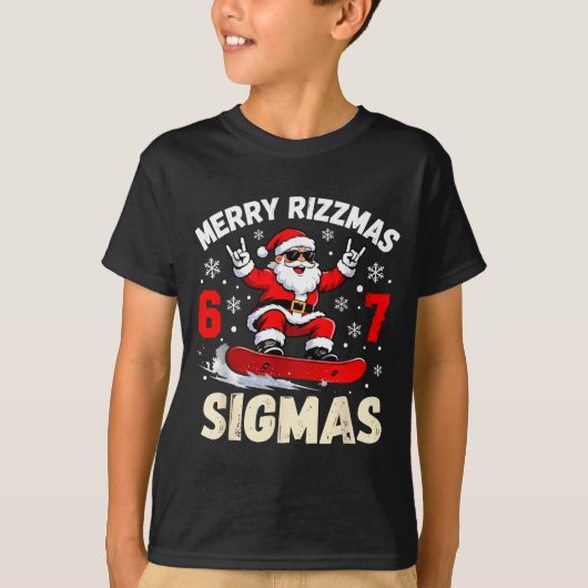 Merry Rizzmas Sigmas Santa 67 Six Seven T-Shirt (Vorderseite)