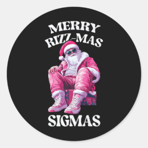 Merry Rizzmas Sigmas Santa Rizzler Jugend Kinder T Runder Aufkleber