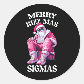 Merry Rizzmas Sigmas Santa Rizzler Jugend Kinder T Runder Aufkleber