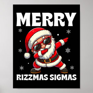 Merry Rizzmas Sigmas Skibidi Rizzmas Weihnachtsriz Poster