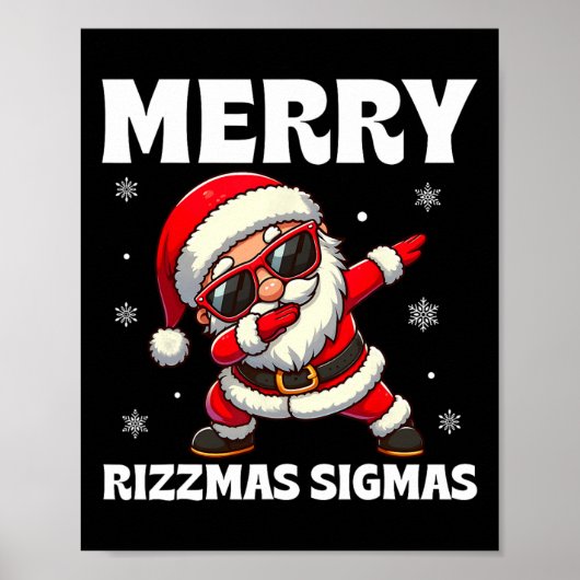 Merry Rizzmas Sigmas Skibidi Rizzmas Weihnachtsriz Poster (Vorne)