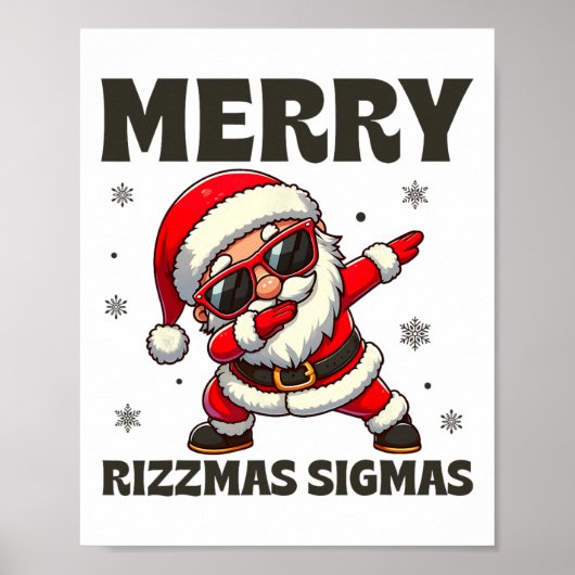 Merry Rizzmas Sigmas Skibidi Rizzmas Weihnachtsriz Poster (Vorne)