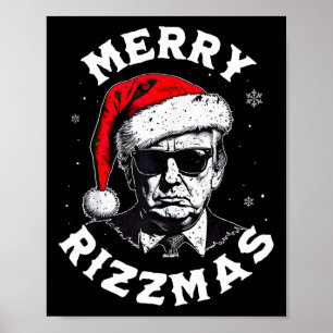 Merry Rizzmas Weihnachten Funny Trump Weihnachtsma Poster