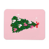 Merry Roller Skate Ornamente Weihnachtsbaum Pink Magnet (Horizontal)
