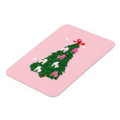 Merry Roller Skate Ornamente Weihnachtsbaum Pink Magnet (Linke Seite)